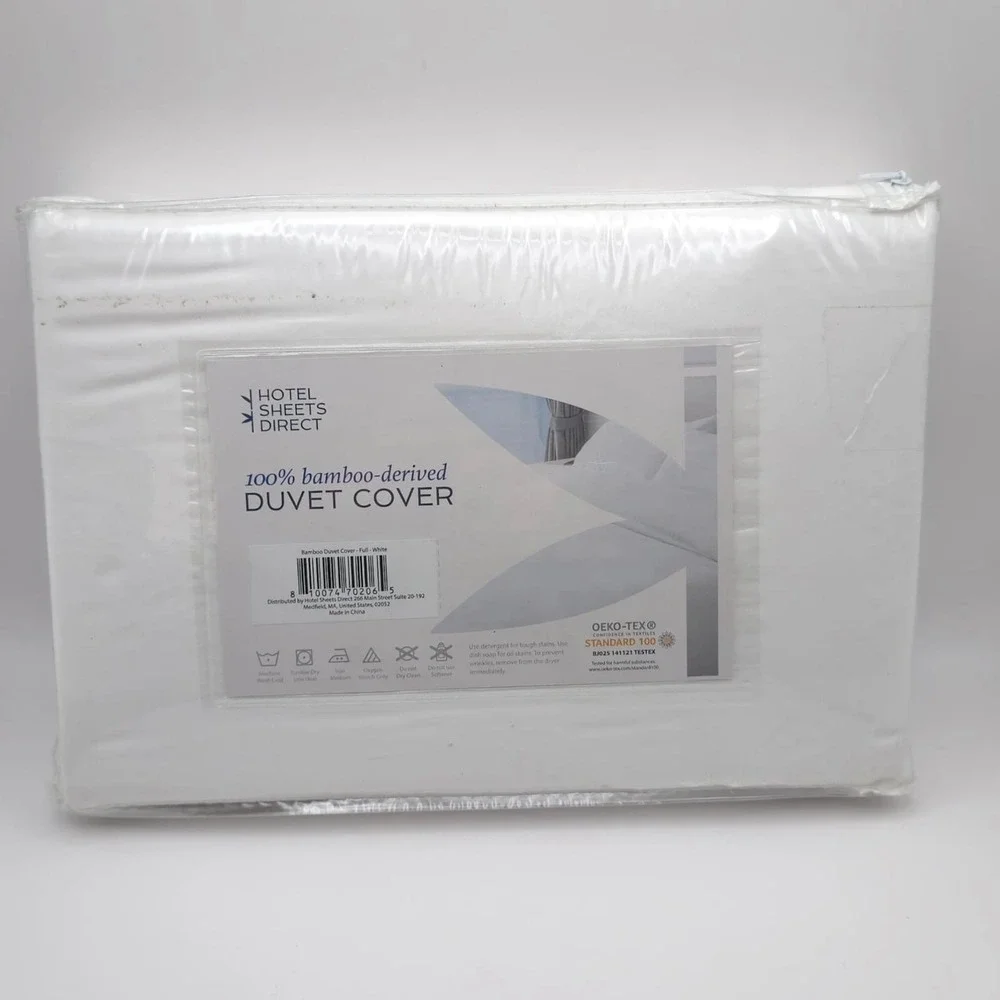 New HOTEL SHEETS DIRECT 100% Bamboo Duvet Cover Set Full White OEKO-TEX‎